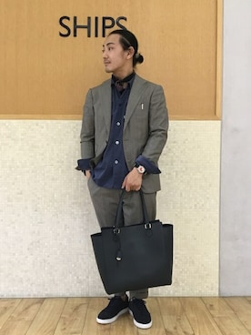 「SHIPS」｜三枚橋さん（メンズ・170cm）の夏コーディネート