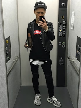 「asos（エイソス）のアイテム（ライダースジャケット）」を使った、hiro5さん（メンズ・173cm）の秋コーディネート