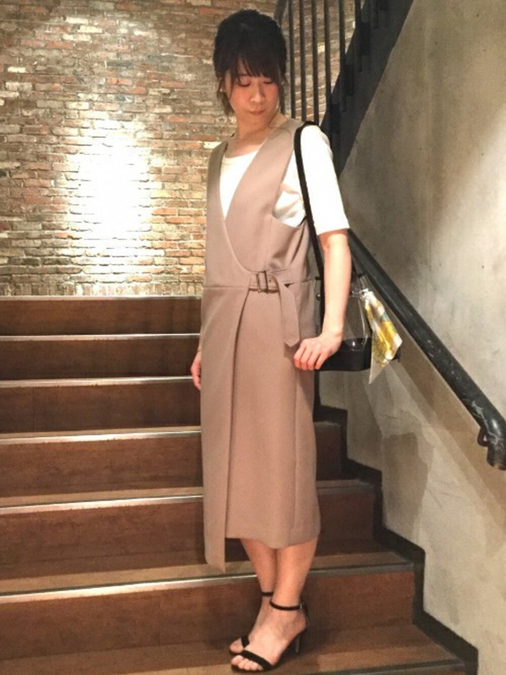 【美品】L’ESSAGE ジャーナルスタンダード ダブルクロスラップワンピース 美品JOURNALSTANDARD L'essageダブルクロスラップワンピース