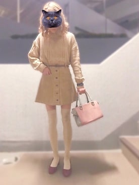 「GAP（ギャップ）のアイテム（ムートンコート）」を使った、keyさん（レディース・159cm）の冬コーディネート