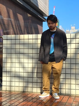 「春物」｜「アイテム（ブルゾン）」を使った、こいでさん（メンズ・168cm）の冬コーディネート