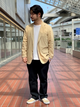 「NECESSARY or UNNECESSARY（ネセサリーオアアンネセサリー）のアイテム（パンツ）」を使った、こいでさん（メンズ・168cm）の春コーディネート