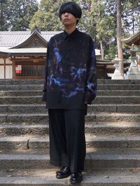 KAZU使用「STUDIOUS（【STUDIOUS HIGH】ブラックエアソールレザーダブルモンク）」的時尚穿搭