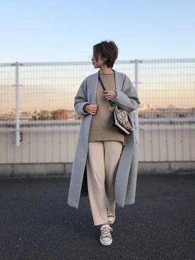 「CONVERSE（コンバース）のCONVERSEオールスタースリップIIIOX（スニーカー）」を使った、yuさん（レディース・153cm）の冬コーディネート