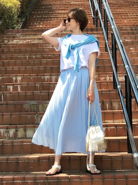 「ユニクロ」｜「アイテム（サンダル）」を使った、yuさん（レディース・153cm）の春コーディネート