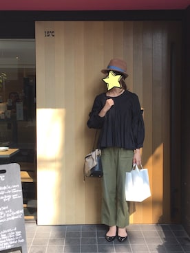 「BRONTE（ブロンテ）のアイテム（帽子）」を使った、moyaさん（レディース・166cm）の秋コーディネート