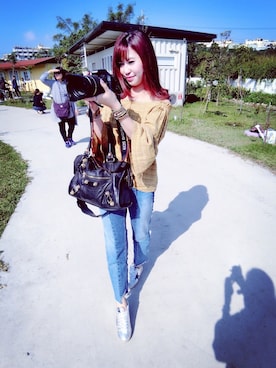 「VITA FEDE（ヴィタフェデ）のアイテム」を使った、Momoko Hsiehさん（レディース・160cm）の冬コーディネート