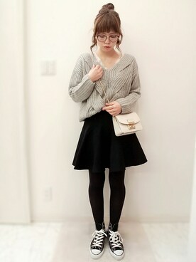 maamin♡さんの「ニットフレアスカート」を使ったコーディネート