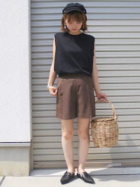 「WEGO（ウィゴー）のWEGO/マリンキャップ（キャスケット）」を使った、maamin♡さん（レディース・156cm）の夏コーディネート