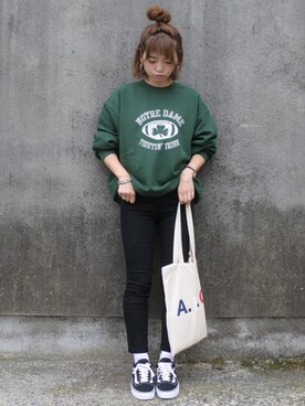 「PHILIPPE AUDIBERT（フィリップ オーディベール）の【WEB限定】PHILIPPE AUDIBERT ワイドチェーンブレスレット / gourmette（ブレスレット）」を使った、maamin♡さん（レディース・156cm）の秋コーディネート