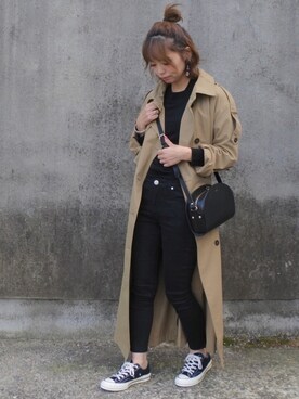 「GRL（グレイル）のアイテム（ピアス（両耳用））」を使った、maamin♡さん（レディース・156cm）の秋コーディネート