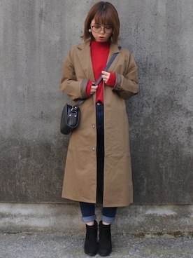 「GRL（グレイル）のアイテム（ピアス（両耳用））」を使った、maamin♡さん（レディース・156cm）の秋コーディネート