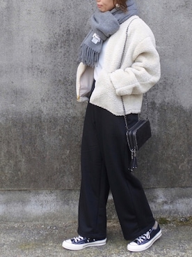 「GRL（グレイル）のアイテム（ピアス（両耳用））」を使った、maamin♡さん（レディース・156cm）の冬コーディネート