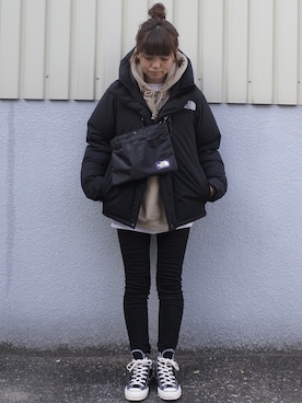 「アイテム（ダウンジャケット/コート）」を使った、maamin♡さん（レディース・156cm）の春コーディネート