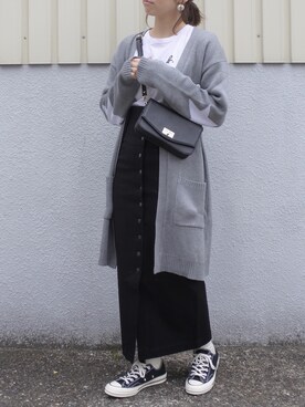 「GRL（グレイル）のアイテム（ピアス（両耳用））」を使った、maamin♡さん（レディース・156cm）の春コーディネート