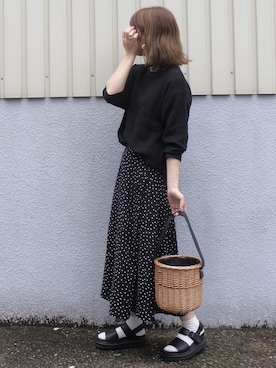 「GRL（グレイル）のアイテム（ピアス（両耳用））」を使った、maamin♡さん（レディース・156cm）の春コーディネート