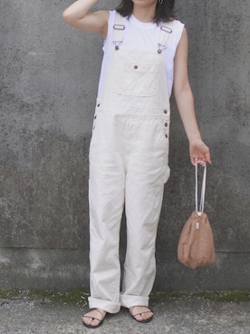 「SOMETHING（サムシング）のアイテム（オールインワン・サロペット）」を使った、maamin♡さん（レディース・156cm）の夏コーディネート