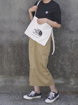 maamin♡さんの「【adidas/アディダス】 トレフォイルワンポイントロゴTシャツ」を使ったコーディネート