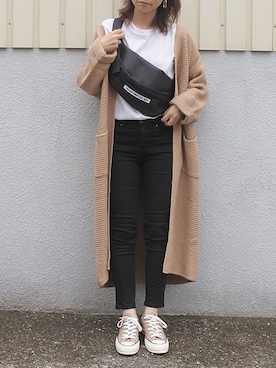 「GRL（グレイル）のアイテム（ピアス（両耳用））」を使った、maamin♡さん（レディース・156cm）の秋コーディネート