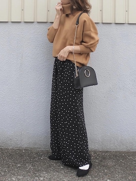 「GRL（グレイル）のアイテム（ピアス（両耳用））」を使った、maamin♡さん（レディース・156cm）の秋コーディネート