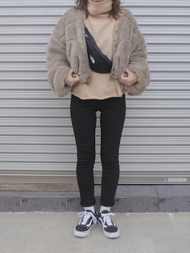「RED CHOP WORKS（レッドチョップワークス）のアイテム（ジャケット/アウター）」を使った、maamin♡さん（レディース・156cm）の冬コーディネート
