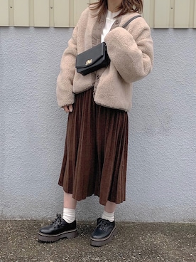 「DHOLIC（ディーホリック）のアイテム（その他アウター）」を使った、maamin♡さん（レディース・156cm）の冬コーディネート