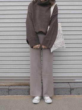 「GRL（グレイル）のアイテム（リング）」を使った、maamin♡さん（レディース・156cm）の冬コーディネート