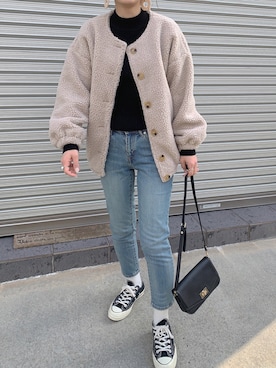 「GRL（グレイル）のアイテム（リング）」を使った、maamin♡さん（レディース・156cm）の冬コーディネート