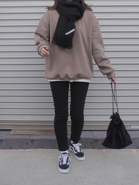 「レイヤードstyle」｜「アイテム（ハンドバッグ）」を使った、maamin♡さん（レディース・156cm）の冬コーディネート