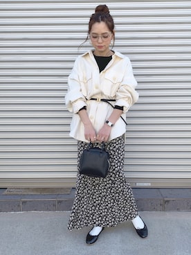 「LOWRYS FARM（ローリーズファーム）のアイテム（その他アウター）」を使った、maamin♡さん（レディース・156cm）の春コーディネート