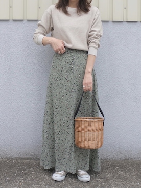 「GRL（グレイル）のアイテム（リング）」を使った、maamin♡さん（レディース・156cm）の春コーディネート