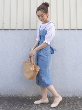 「GRL（グレイル）のアイテム（ピアス（両耳用））」を使った、maamin♡さん（レディース・156cm）の春コーディネート