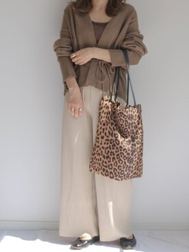 「FRAMeWORK（フレームワーク）のPORSELLI バレーシューズ◆（バレエシューズ）」を使った、maamin♡さん（レディース・156cm）の秋コーディネート