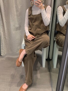 「ZARA（ザラ）のアイテム（オールインワン・サロペット）」を使った、maamin♡さん（レディース・156cm）の秋コーディネート