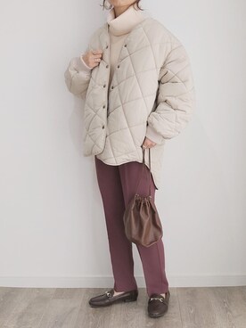「SLOBE citron.（スローブシトロン）のアイテム（ブルゾン）」を使った、maamin♡さん（レディース・156cm）の冬コーディネート