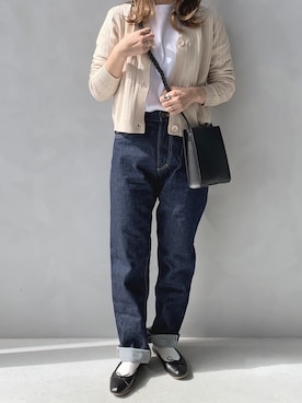 「FRAMeWORK（フレームワーク）のPORSELLI バレーシューズ◆（バレエシューズ）」を使った、maamin♡さん（レディース・156cm）の冬コーディネート