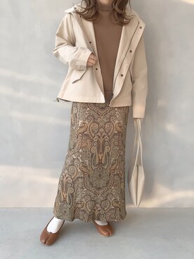 「アンブルネージュ」｜「アイテム（ブルゾン）」を使った、maamin♡さん（レディース・156cm）の冬コーディネート