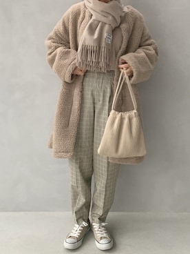 「GRL（グレイル）のアイテム（スウェット）」を使った、maamin♡さん（レディース・156cm）の冬コーディネート