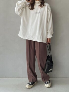 「GRL（グレイル）のアイテム（リング）」を使った、maamin♡さん（レディース・156cm）の冬コーディネート