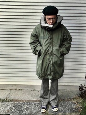 「ジャックパーセル」｜「アイテム（モッズコート）」を使った、鳩ぴろさん（メンズ・171cm）の秋コーディネート