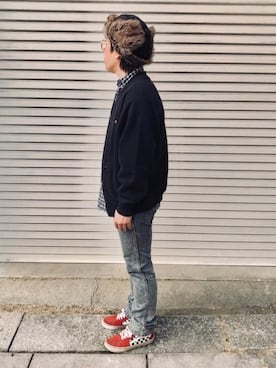 「TONE SELECT GOODS（トーンセレクトグッズ）のアイテム（帽子）」を使った、鳩ぴろさん（メンズ・171cm）の冬コーディネート