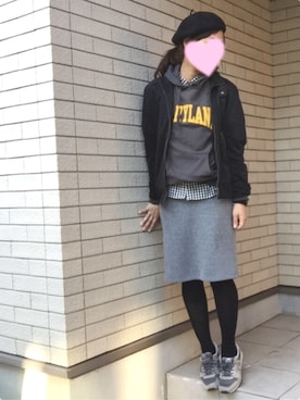 「ローリーズファーム(LOWRYS FARM)」｜「アイテム（ナイロンジャケット）」を使った、hiromama。さん（レディース・162cm）の冬コーディネート