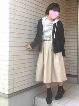 「ローリーズファーム(LOWRYS FARM)」｜「アイテム（ナイロンジャケット）」を使った、hiromama。さん（レディース・162cm）の冬コーディネート