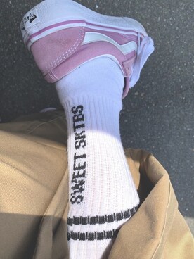 「SWEET SKTBS（スウィートスケートボード）のアイテム」を使った、harstagramさん（レディース・153cm）の春コーディネート