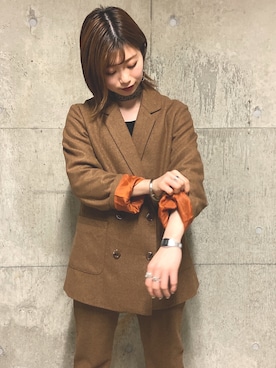 「AS KNOW AS PINKY（アズノゥアズピンキー）のアイテム（ジャケット/アウター）」を使った、miraiさん（レディース・153cm）の冬コーディネート