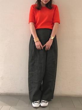 「TRIWA（トリワ）のアイテム」を使った、NORDICFeeling天神店スタッフさん（レディース・153cm）の夏コーディネート