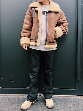 「Wrangler」｜「アイテム（スウェット）」を使った、keniamさん（メンズ・173cm）の冬コーディネート