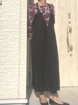 「antiqua（アンティカ）のアイテム（ワンピース、ブラック系）」を使った、meeeyさん（レディース・163cm）の秋コーディネート