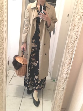 「お出掛けコーデ」｜「アイテム（トレンチコート）」を使った、meeeyさん（レディース・163cm）の秋コーディネート