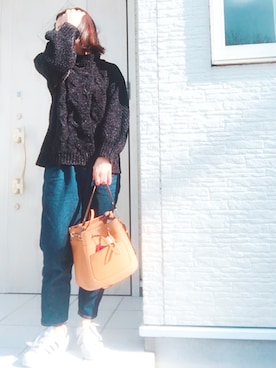 「she mo shelly（シーモシェリー）のアイテム」を使った、meeeyさん（レディース・163cm）の冬コーディネート